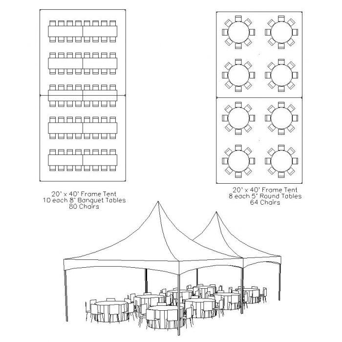 20x40 tent seating